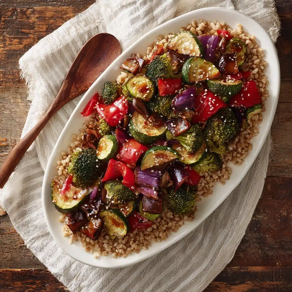 Korean BBQ Roasted Vegetables with Farro Recipe - Recipe Image