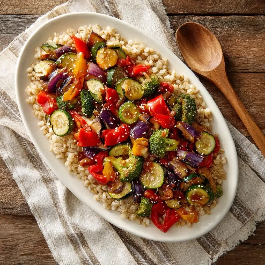 Korean BBQ Roasted Vegetables with Farro Recipe - Recipe Image