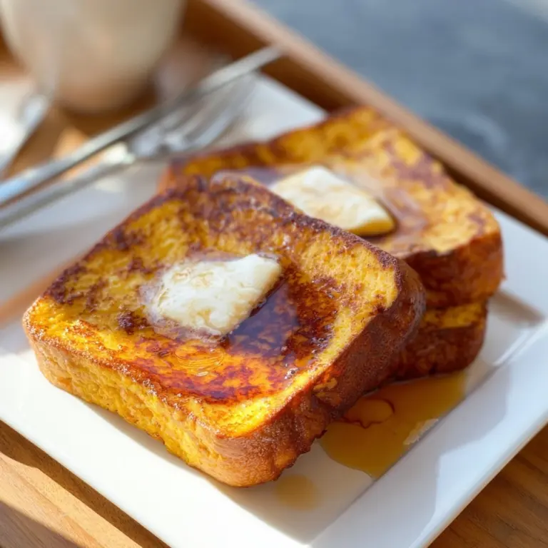 Pumpkin French Toast with Brown Sugar and Cinnamon Butter Recipe
