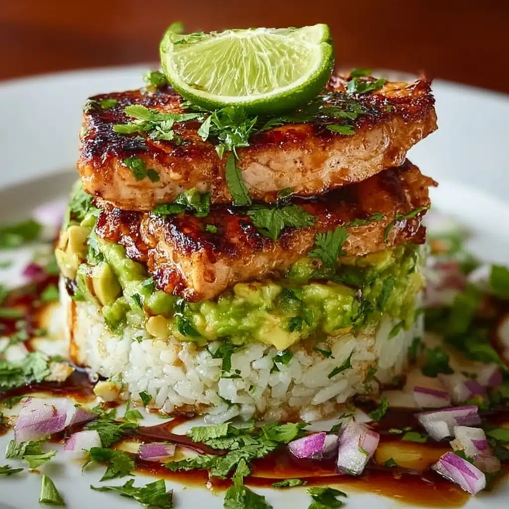Honey Lime Chicken & Avocado Rice Stack Recipe - Recipe Image