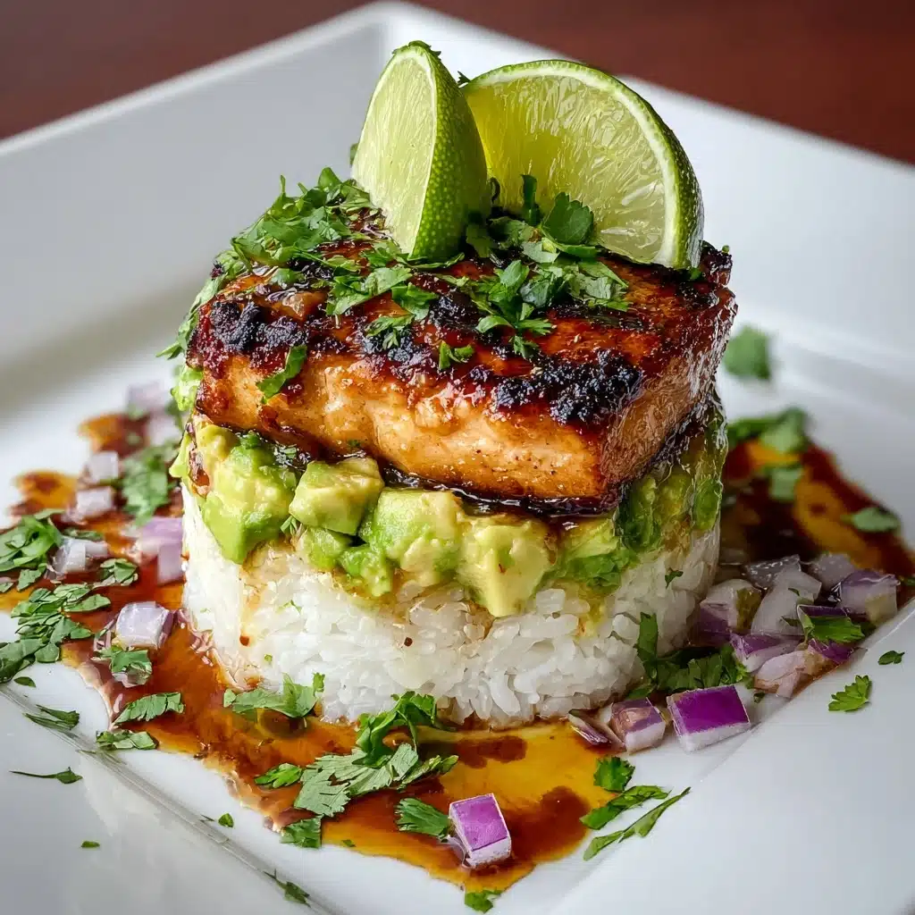 Honey Lime Chicken & Avocado Rice Stack Recipe - Recipe Image