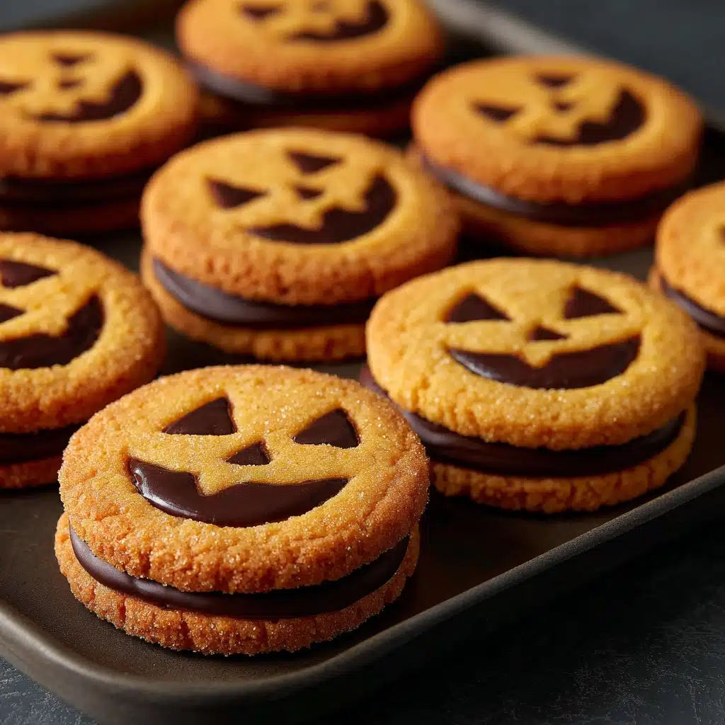 Milk Chocolate Stuffed Jack-O-Lantern Cookies Recipe - Recipe Image
