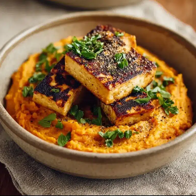 Tofu Steak with Mashed Sweet Potato Recipe
