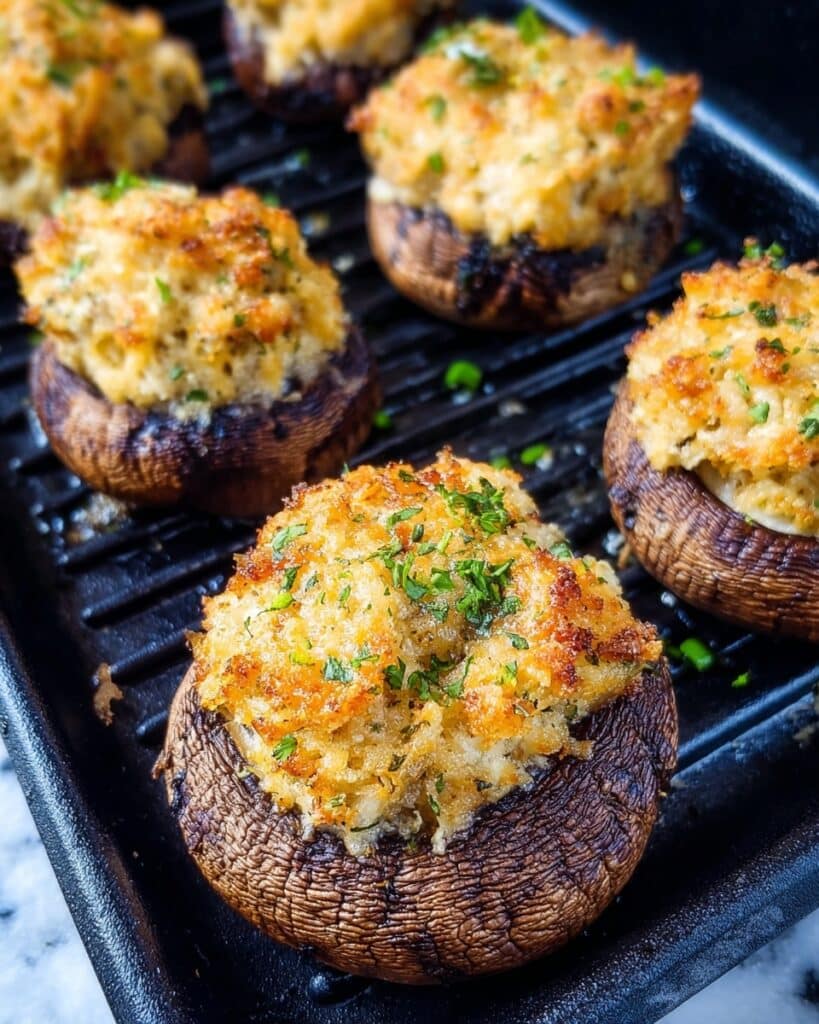 Air Fryer Crab Stuffed Mushrooms Recipe