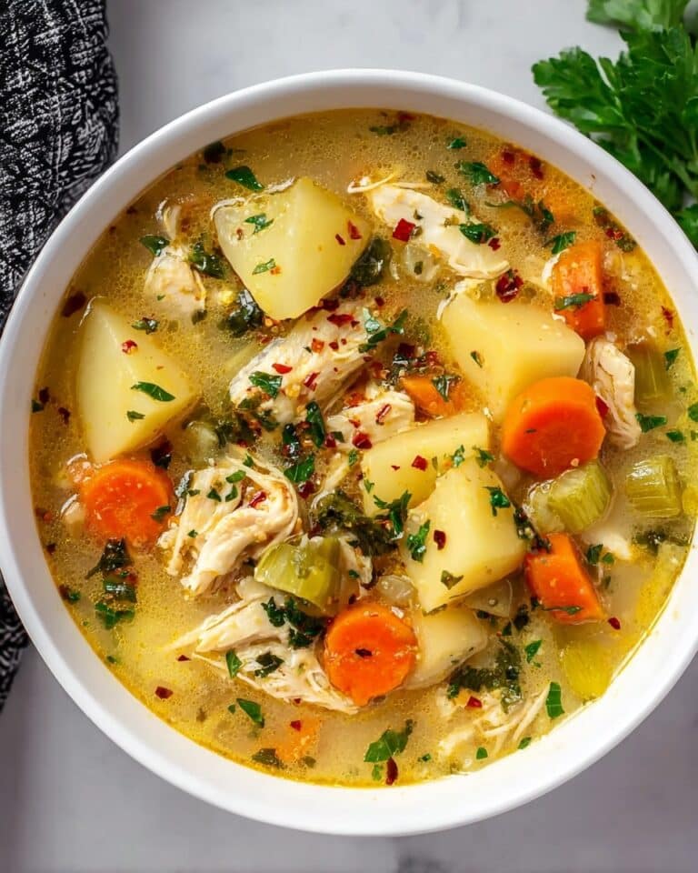 Comforting Chicken and Potato Soup with Herbs and Cheddar Recipe