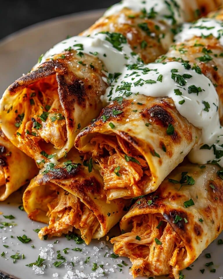 Buffalo Chicken Taquitos with Creamy Cilantro Ranch Recipe