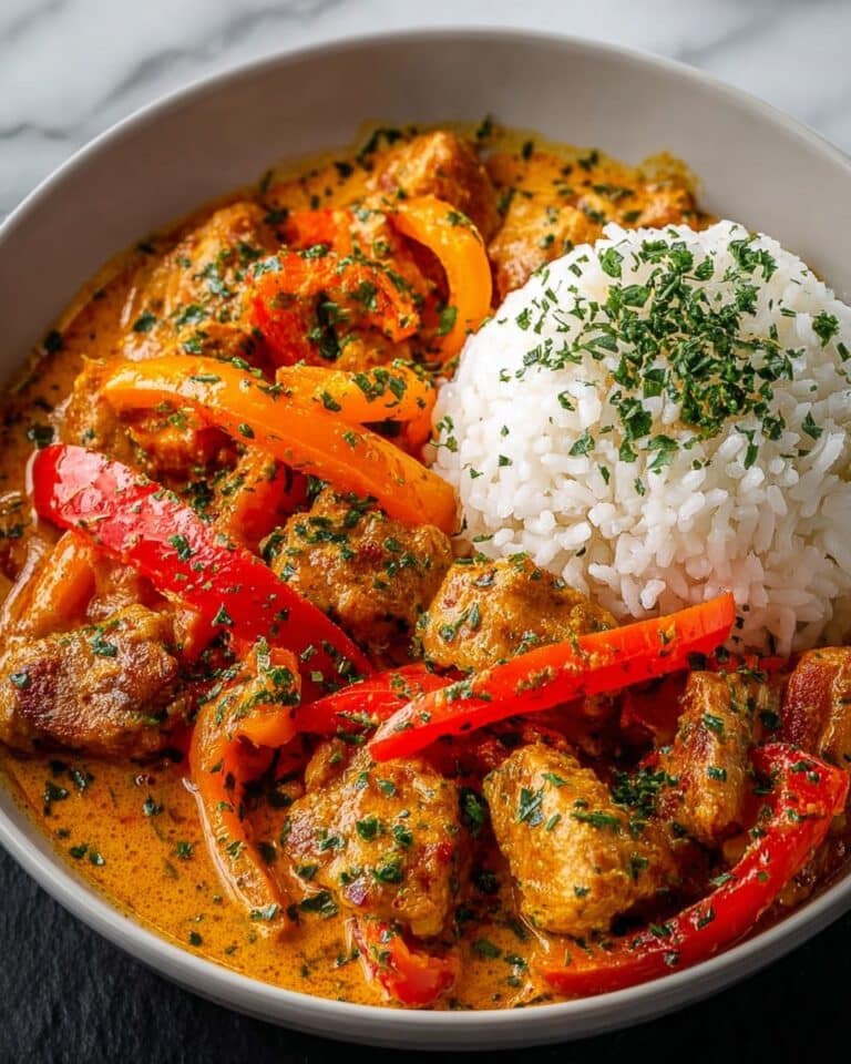 Epic Chicken & Bell Pepper Stew with Fluffy Rice Recipe