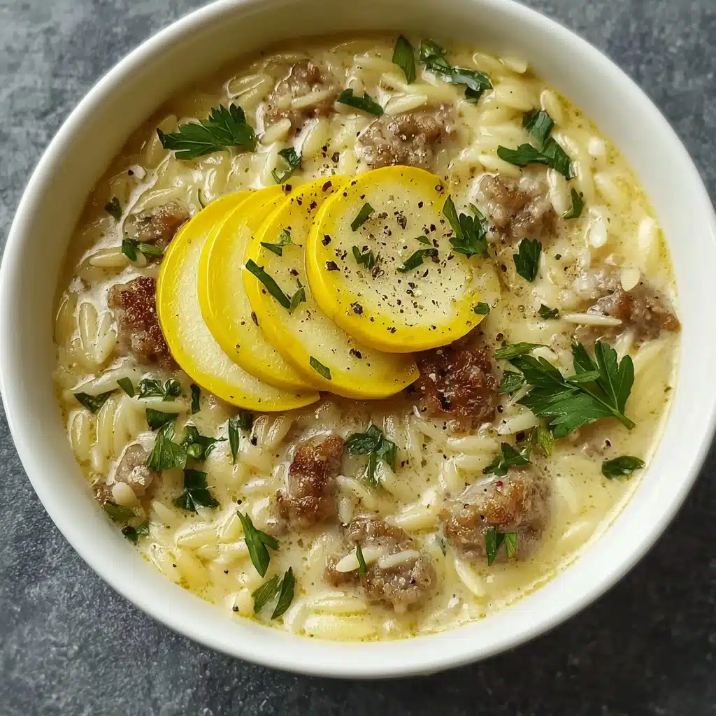 Savory Orzo Stuffed Banana Peppers Soup Recipe - Recipe Image