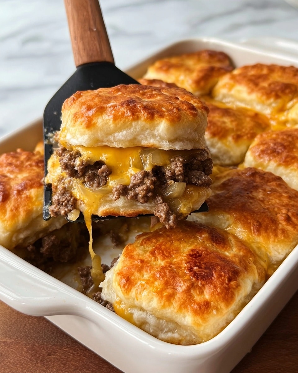 A sandwich with three layers of light golden, flaky biscuit bread sits on a white plate. Inside, the bottom layer is filled with fresh, bright green leafy lettuce with a slightly ruffled texture, topped by a few drops of red ketchup and yellow mustard. Above the lettuce, there is a layer of brown ground beef mixed with melted orange cheddar cheese that oozes slightly. The top layer is the biscuit bread, soft and fluffy with a slightly crispy golden crust. The plate is on a white marbled surface with a black and white checkered cloth partially visible underneath. Photo taken with an iphone --ar 4:5 --v 7