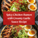 Spicy Fiery Chicken Ramen with Creamy Garlic Sauce Recipe