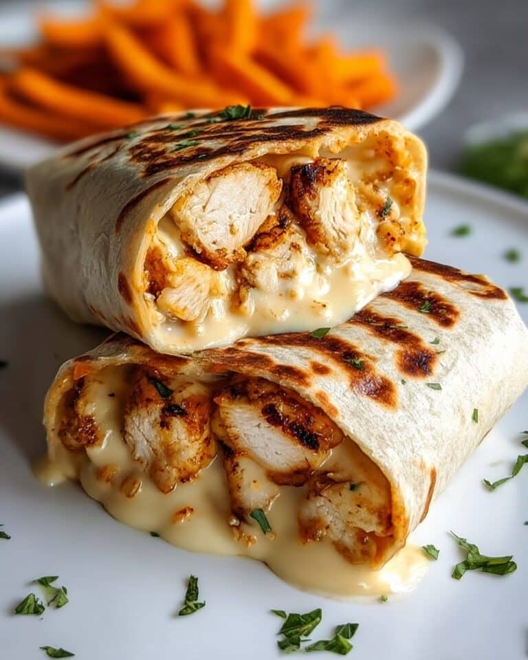 Cheesy Garlic Chicken Wraps Recipe