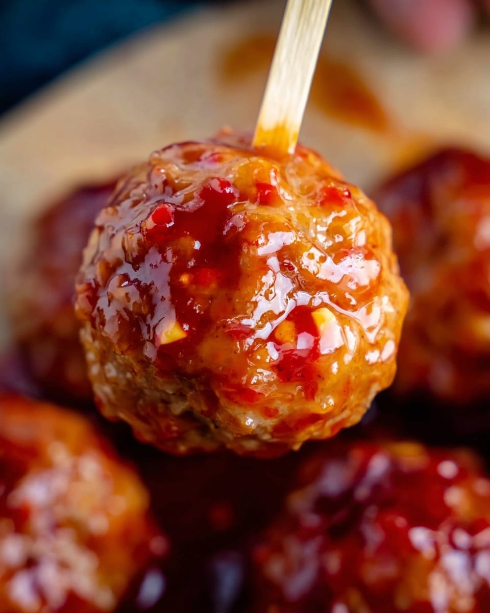 The image shows a close-up view of a black slow cooker filled with about twenty small, round meatballs. Each meatball is evenly coated with a shiny, sticky glaze that is reddish-brown in color, giving them a glossy and slightly textured look. The sauce clings to the meatballs, pooling slightly at the bottom of the cooker, enhancing their moist and flavorful appearance. The black interior of the slow cooker creates a strong contrast with the golden-brown meatballs, making them stand out vividly against the white marbled background. photo taken with an iphone --ar 4:5 --v 7