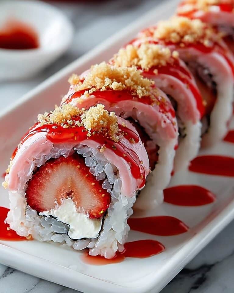 Creative & Cute Strawberry Shortcake Sushi Roll Dessert Recipe