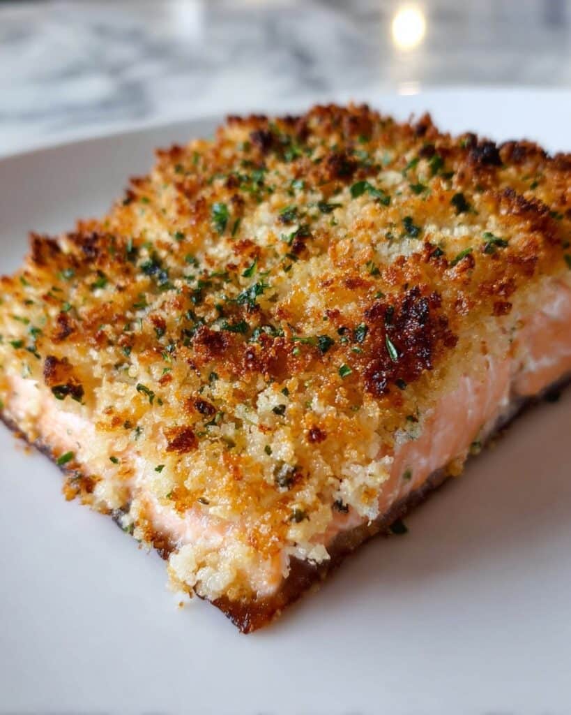Crispy Parmesan Crusted Baked Salmon Recipe