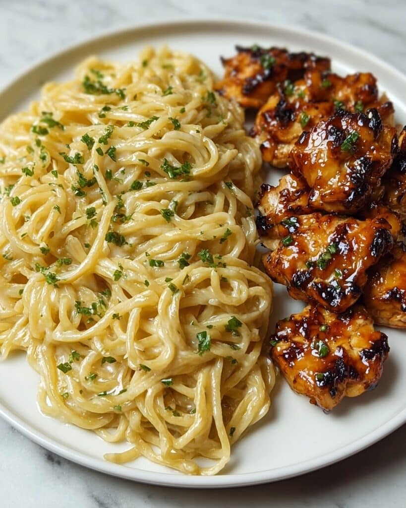 Lemon Garlic Butter Chicken with Creamy Parmesan Pasta Recipe
