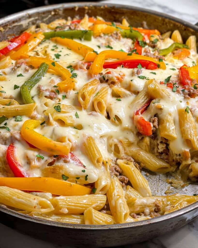 Philly Cheesesteak Pasta Recipe