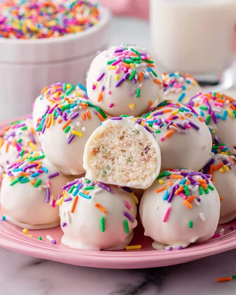 No Bake Funfetti Cheesecake Bites Recipe