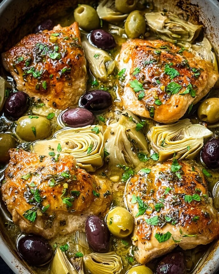 Mediterranean Lemon Chicken with Artichokes & Olives Recipe