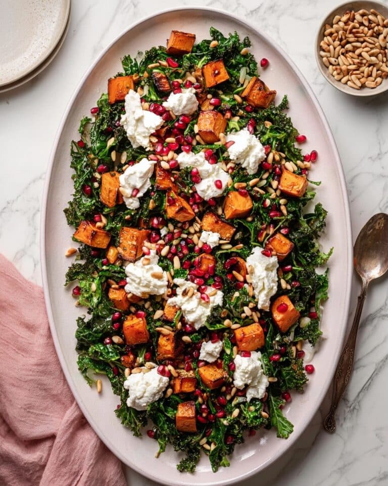 Roast Sweet Potato and Goat Cheese Salad with Pomegranate and Pine Nuts Recipe