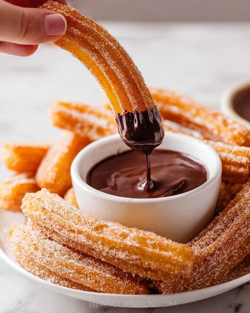 A white bowl filled with many churros that are golden brown and coated with sugar, each churro showing its ridged texture and curved shape. Inside the bowl, near the bottom left, there is a small white cup filled with thick dark chocolate sauce, smooth with a few small bubbles on top. The bowl is placed on a cloth with green and white stripes, all set against a white marbled texture background. photo taken with an iphone --ar 4:5 --v 7