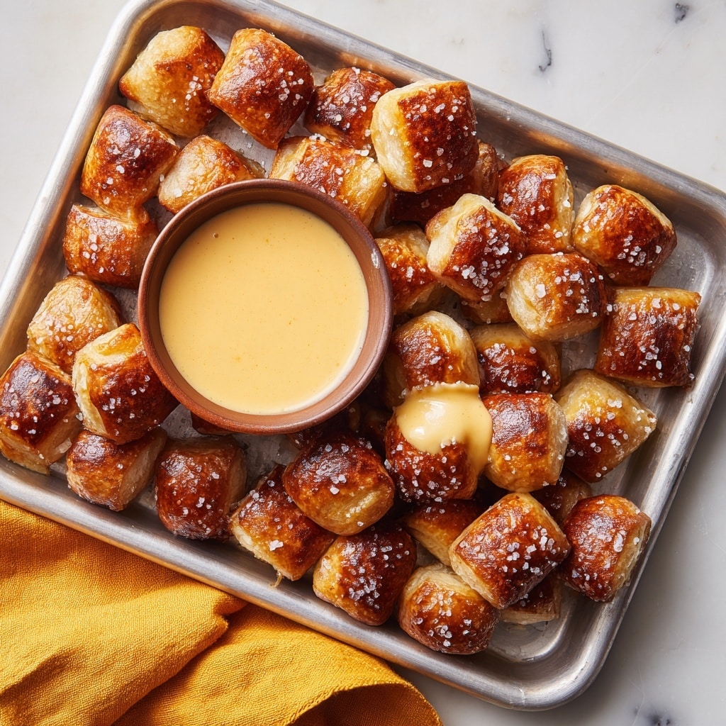 A close-up view of small square pretzel rolls with a golden-brown crust, each topped with coarse sea salt crystals that glisten in the light. The rolls have a slightly shiny, smooth surface with some fine cracks showing their soft, fluffy interior beneath. They are arranged close together on a white marbled surface, filling the frame with warm tones of toasted bread and sparkling salt grains. Photo taken with an iphone --ar 4:5 --v 7