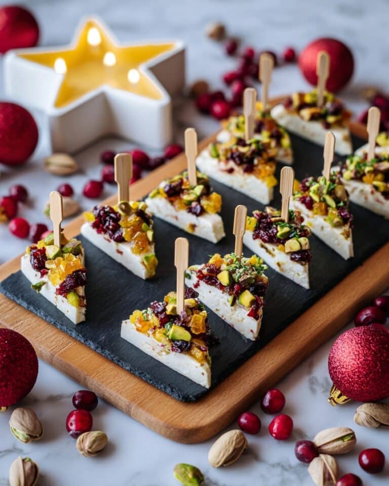 Mini Brie Christmas Trees with Cranberries, Apricots, Pistachios, and Cilantro Recipe