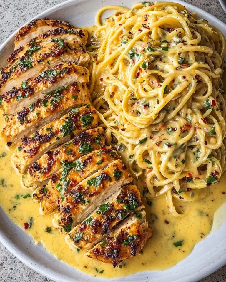 Garlic Parmesan Chicken Spaghetti in Spicy Cajun Cream Sauce Recipe