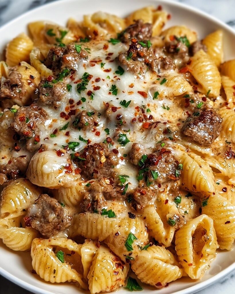 Creamy Paprika Steak Shells Recipe