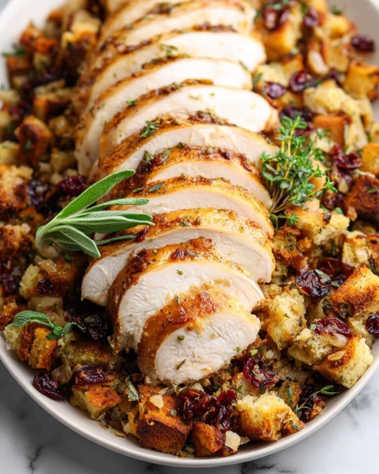 Sheet Pan Herb Roasted Turkey and Cranberry Pecan Stuffing Recipe