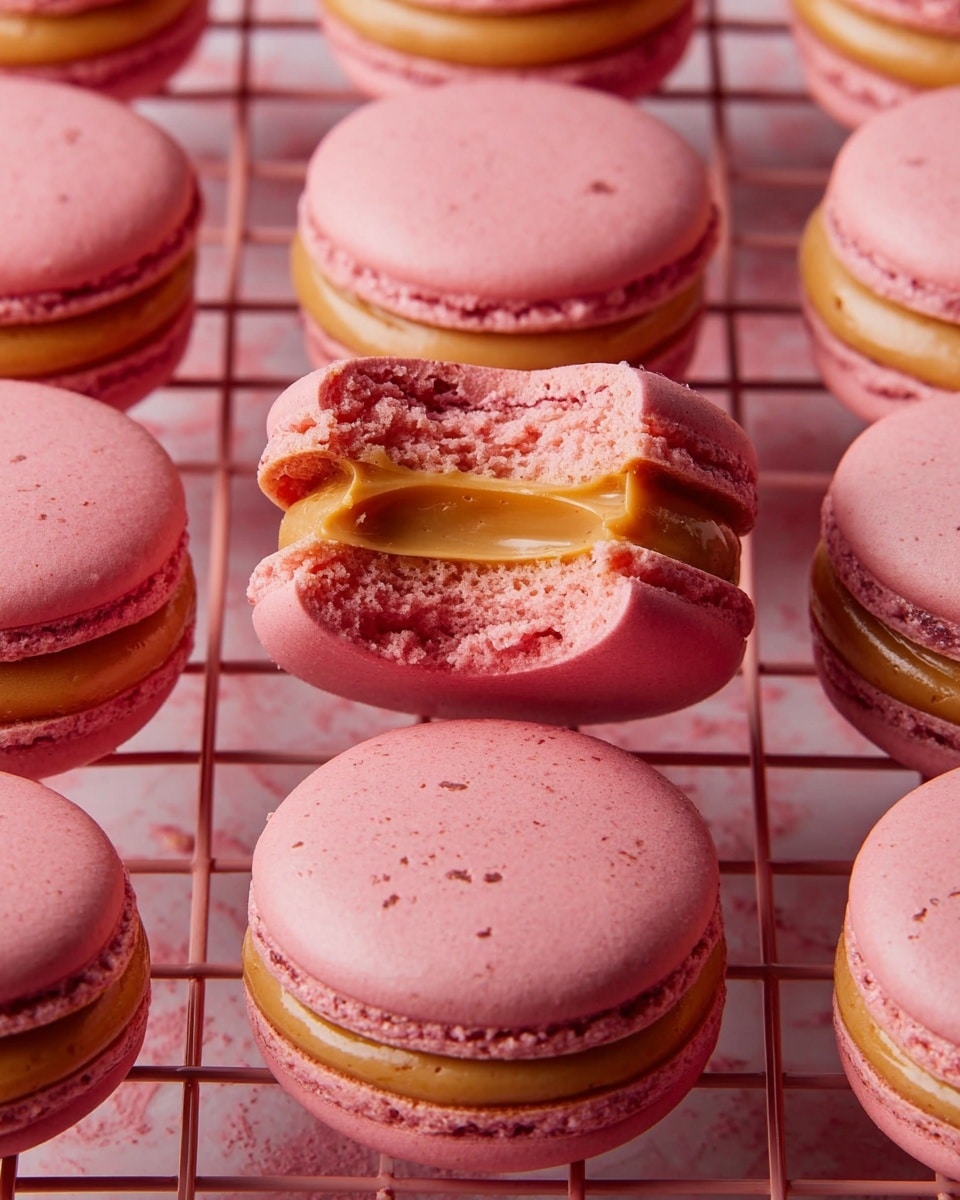 A white cake stand holds an assortment of macarons arranged in close rows, each macaron made of two smooth, round shells with a creamy filling in between. The colors include pastel shades of purple, pink, blue, green, orange, yellow, and cream, with textures ranging from slightly glossy to matte. The filling between the shells varies, some are smooth creams in off-white or chocolate brown while others show a ridged pattern. The arrangement features multiple layers, with macarons on the stand in the background and more macarons on a white marbled surface below. Soft, circular bokeh lights in white and yellow blur in the dark background, adding a festive feel. Photo taken with an iphone --ar 4:5 --v 7