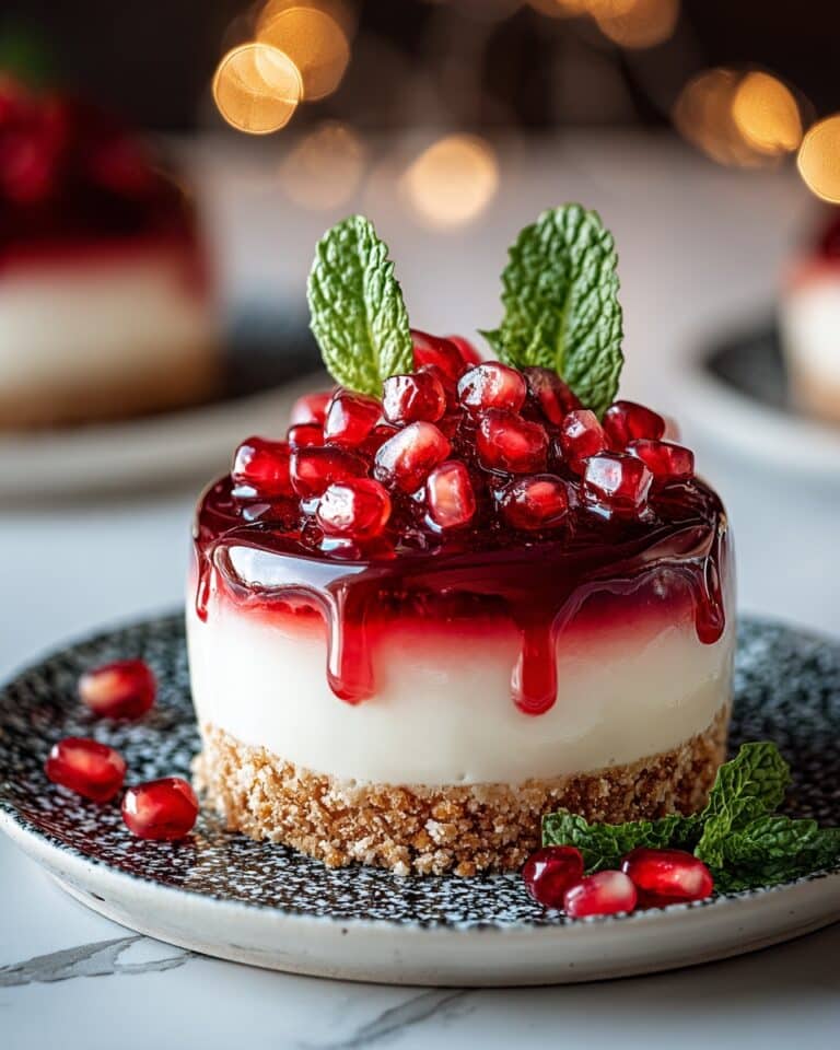 Festive Pomegranate-Glazed Cheesecake Domes Recipe