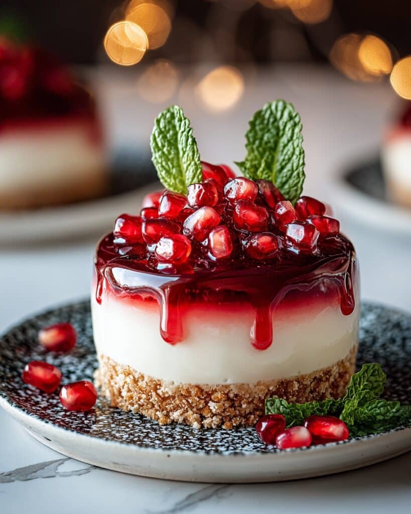 Festive Pomegranate-Glazed Cheesecake Domes Recipe