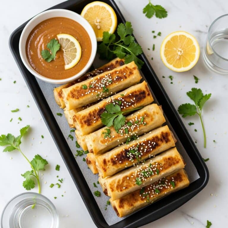 High Protein Crispy Rice Paper Rolls with Ginger Sauce Recipe