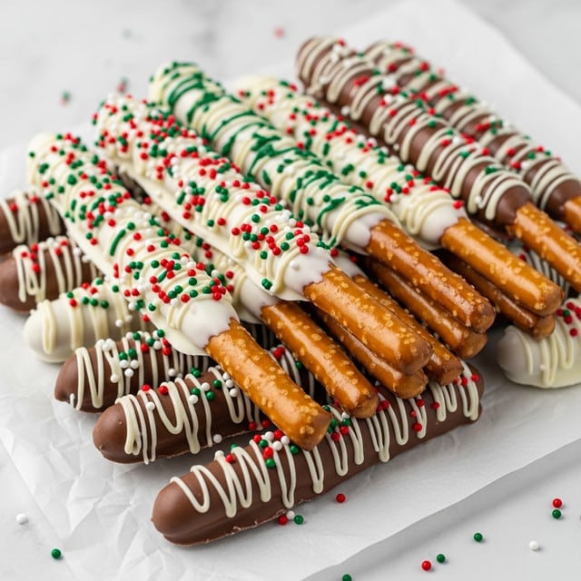 Easy Christmas Pretzel Rods Recipe