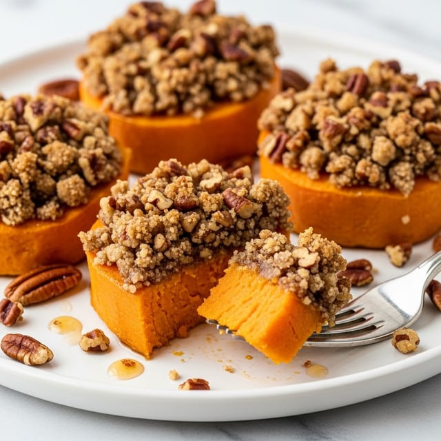 Melting Sweet Potatoes with Maple Cinnamon Pecan Topping Recipe