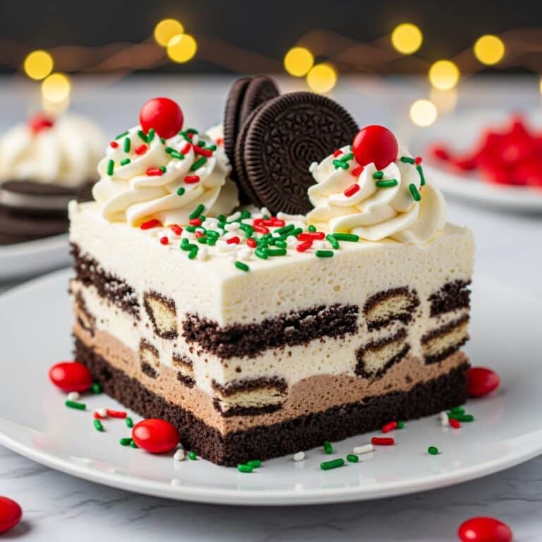 No-Bake Christmas Oreo Lasagna Recipe