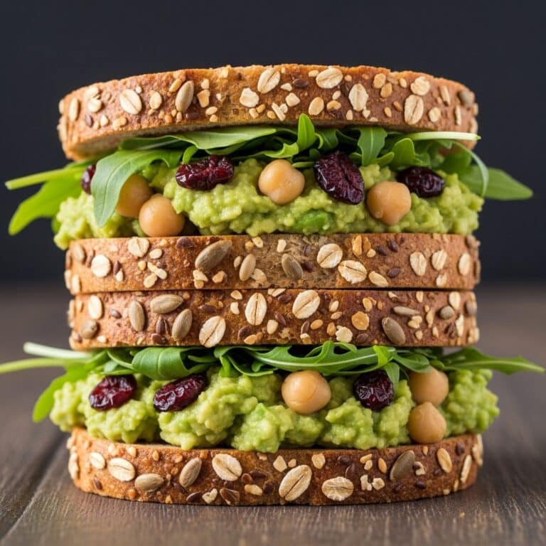 Smashed Chickpea Avocado Salad Sandwich with Cranberries and Lemon Recipe