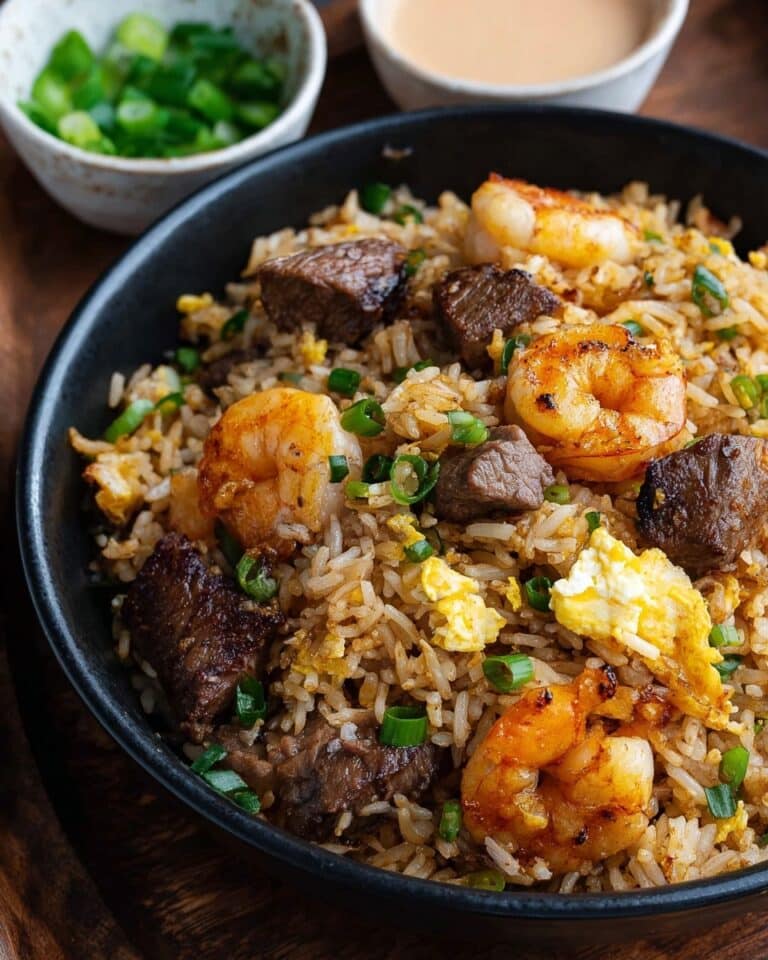 Steak and Shrimp Fried Rice with Yum Yum Sauce Recipe