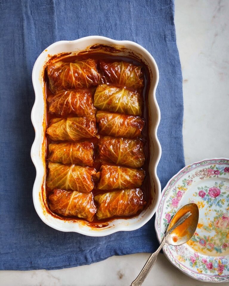 Hearty Stuffed Cabbage Rolls with Savory Tomato-Duck Sauce Recipe