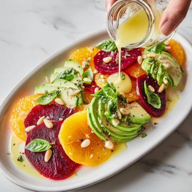 Citrus Salad with Roasted Beets, Avocado, Pine Nuts, and Basil Recipe