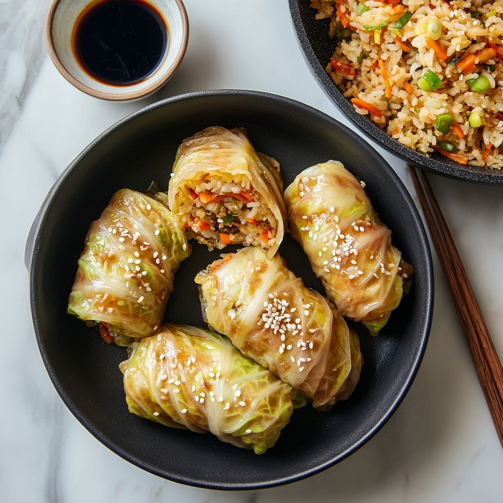 Vegan Cabbage Rolls with Sesame-Ginger Sauce Recipe