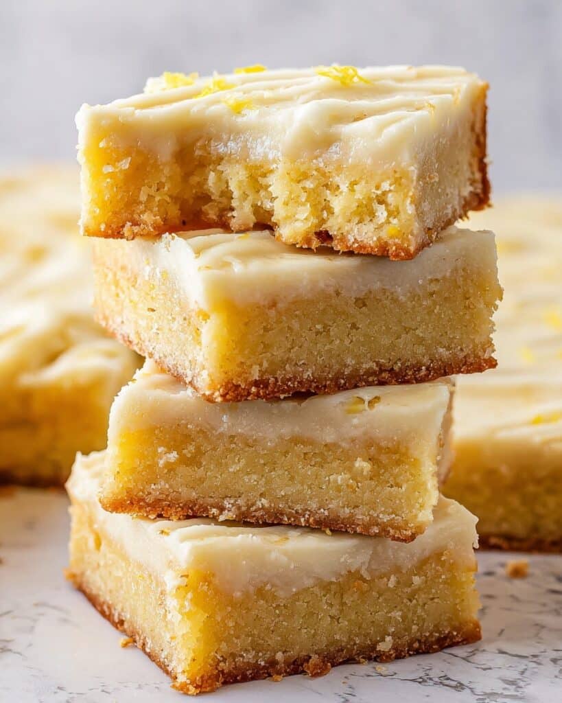 Lemon White Chocolate Brownies with Cream Cheese Frosting Recipe