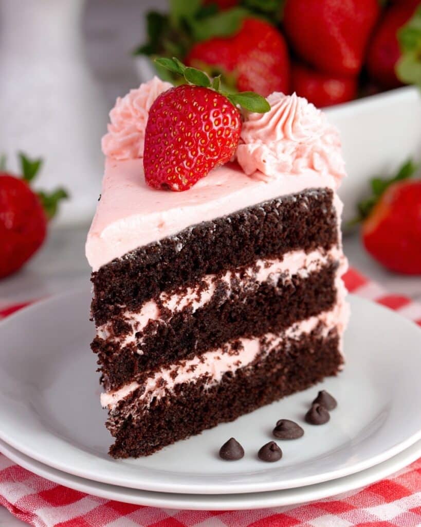 Chocolate Kahlua Cake with Strawberry Buttercream Frosting Recipe