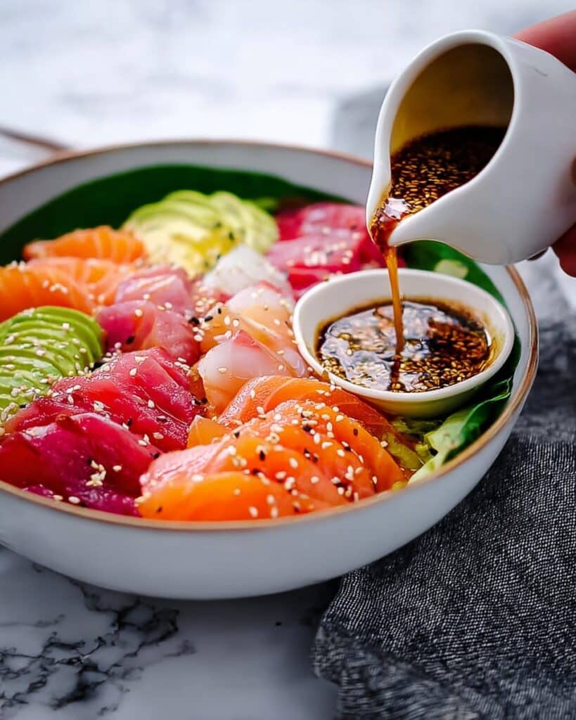 Sashimi Salad with Homemade Japanese Wafu Dressing Recipe
