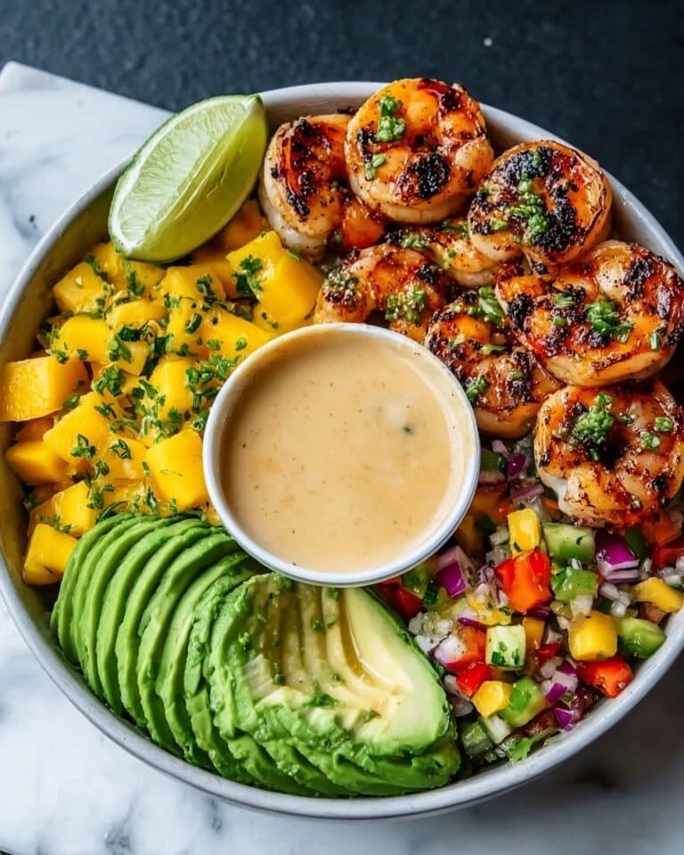 Shrimp and Avocado Bowls with Mango Salsa & Lime-Chili Sauce Recipe