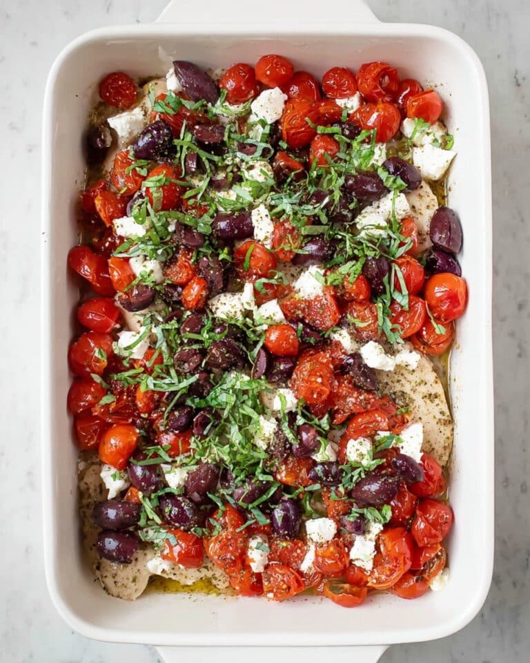 Baked Chicken Breasts with Feta, Kalamata Olives, and Cherry Tomatoes Recipe