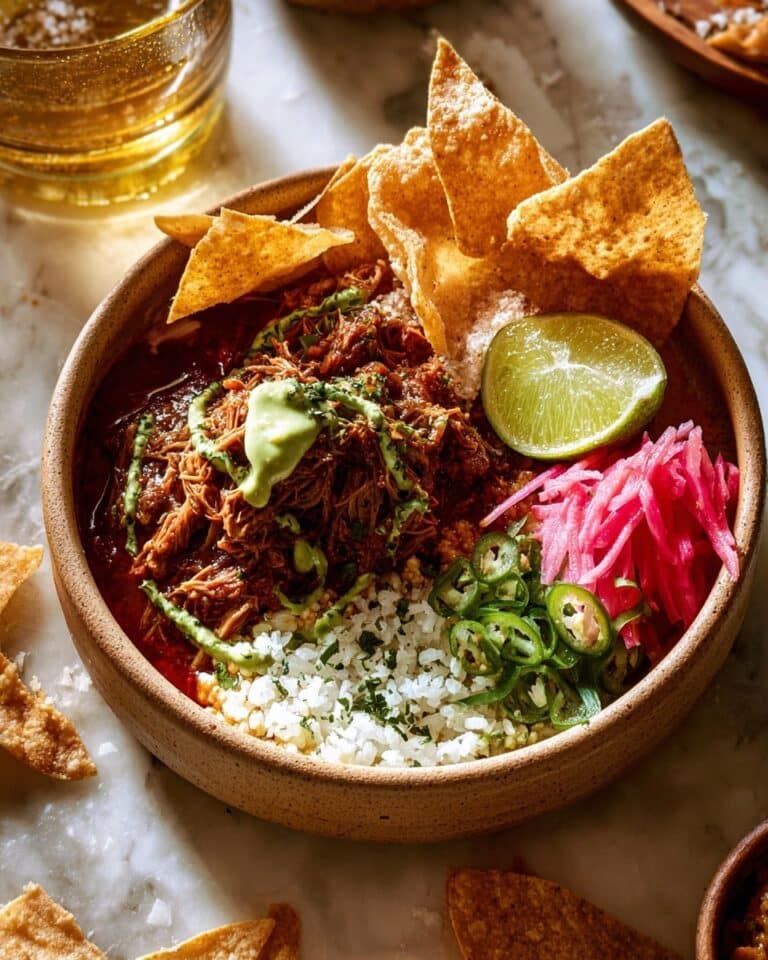 Crockpot Salsa Verde Chicken Tortilla Bowl Recipe