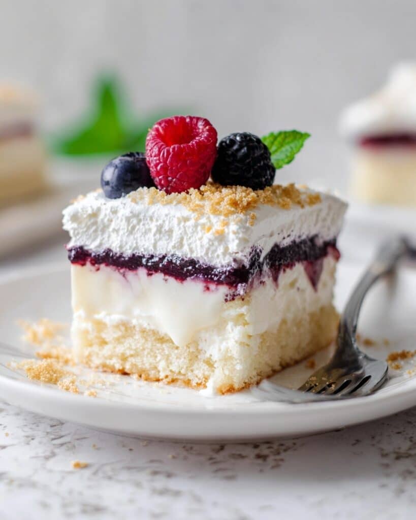 Berry & Cheesecake Poke Cake Recipe