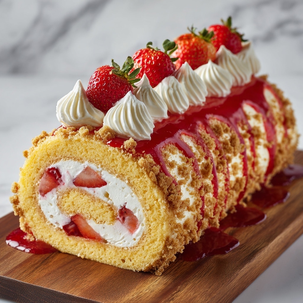 Homemade Strawberry Shortcake Cheesecake Roll Recipe