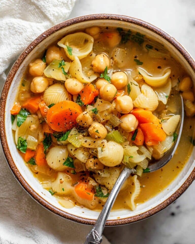 Vegan Chickpea Noodle Soup [Stove + Crockpot] Recipe